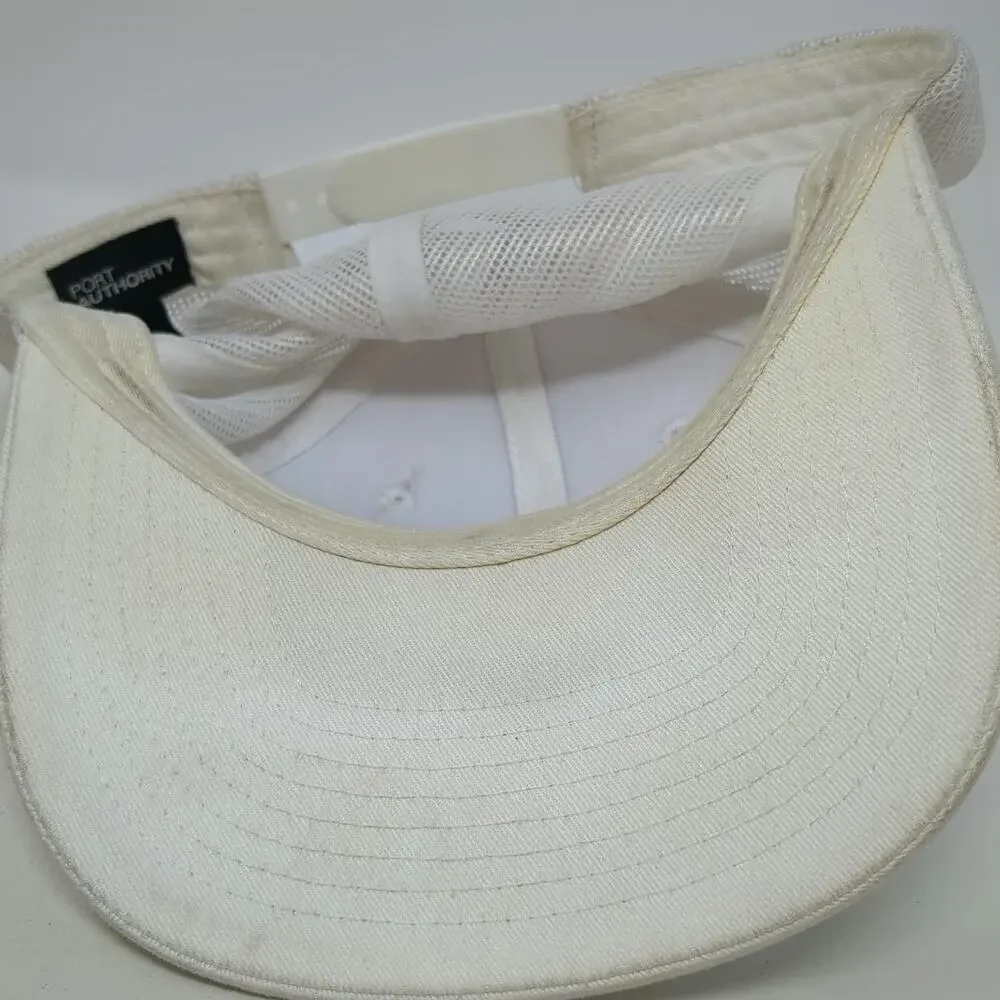 Port Authority Trucker Hat White One Size Shed Club San Mateo CA Mesh Back Patch
